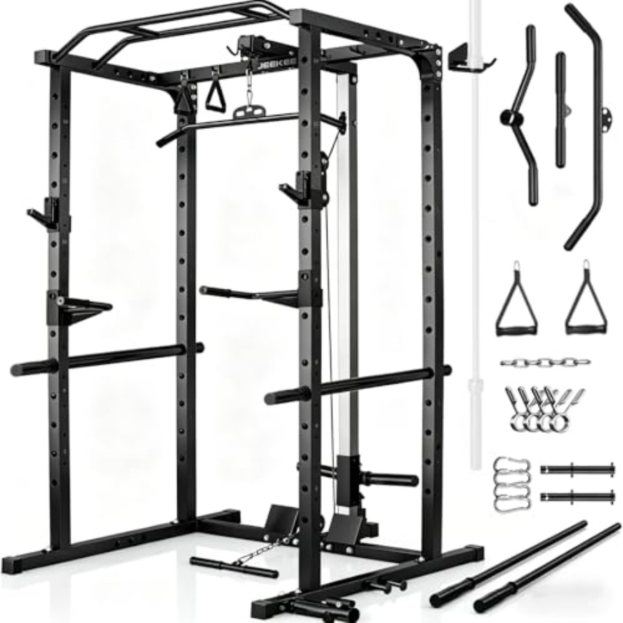 Squat Rack Power - Home gym power rack with LAT