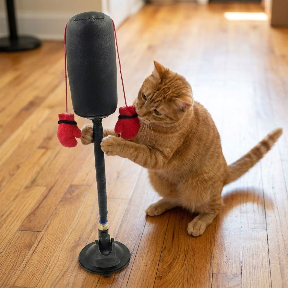 Boxing Bag Stand - Suction Cup Cat Boxing Toy Self-standing