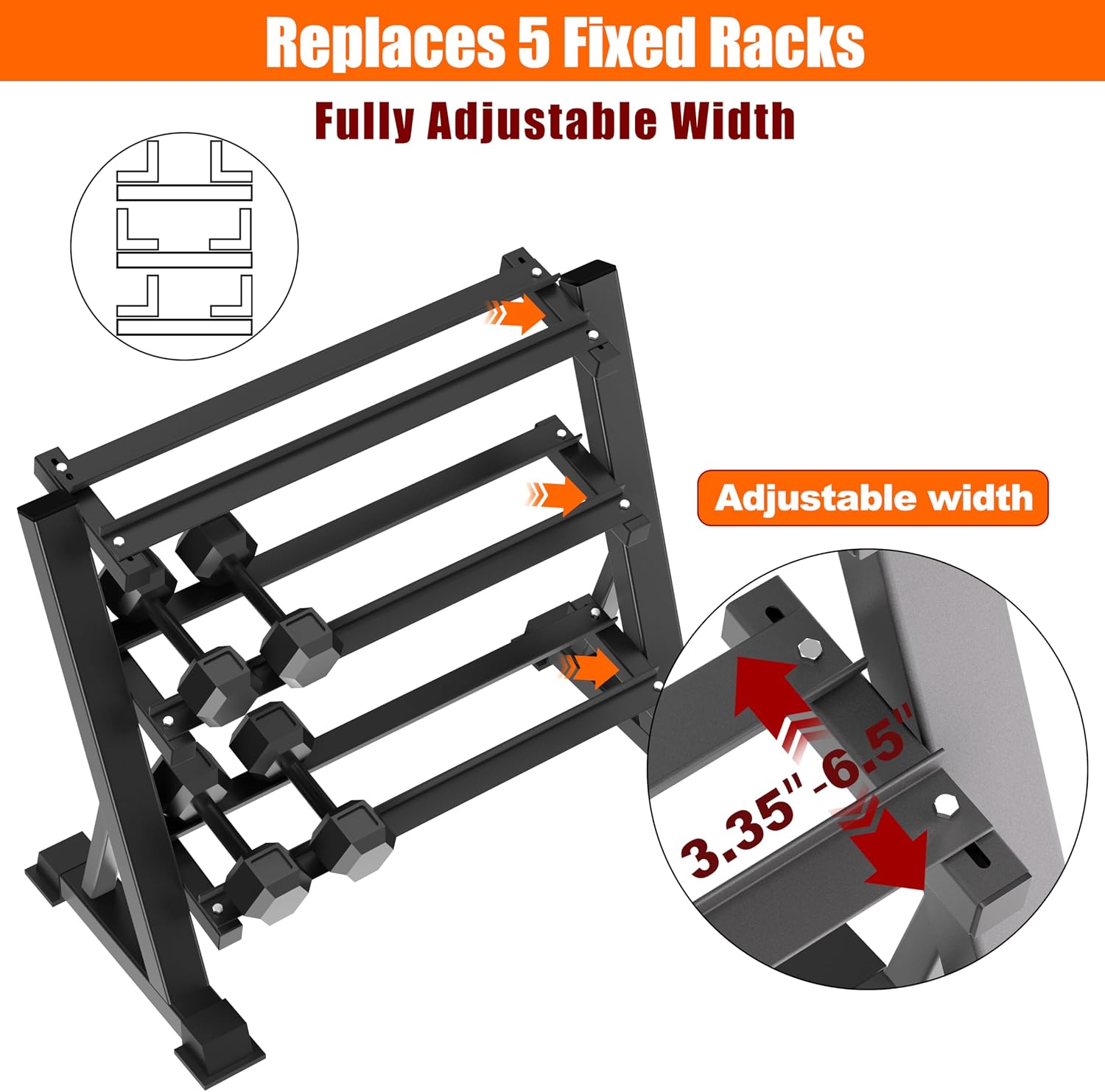 Heavy Duty Three Tier Dumbbell - Home Gym Rack review and price