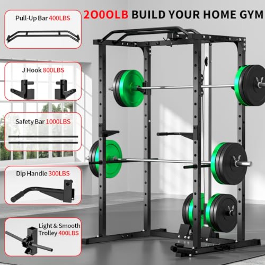 Home gym power rack with LAT p - Squat Rack Power review and price