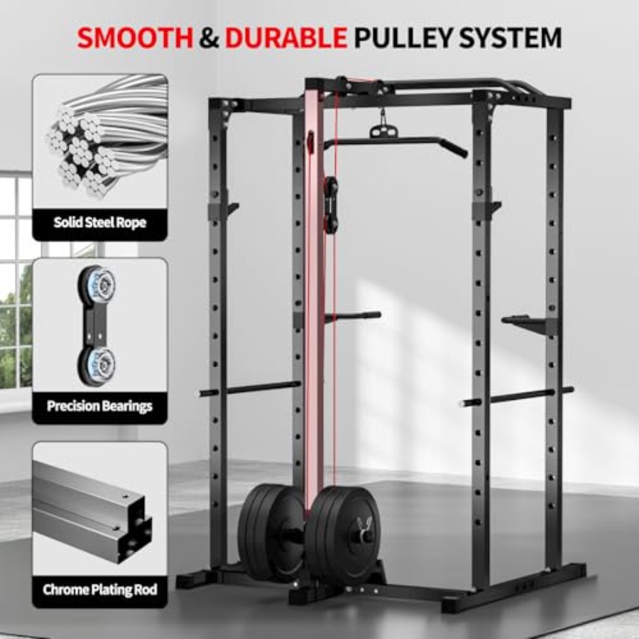 Home gym power rack with LAT p - Squat Rack Power review and price