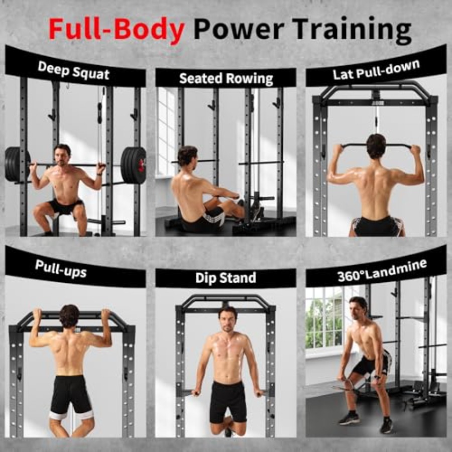 Home gym power rack with LAT p - Squat Rack Power review and price